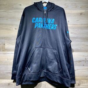 NFL Carolina Panthers Nike Therma-Fit Black Full Zip Hoodie Jacket Men's XXL